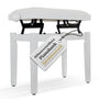Classic Cantabile Pianobank Weiss-Hochglanz – Höhenverstellbar. Rechteckige weiße Hochglanzbank mit vier Beinen. Ermöglicht ergonomische Sitzhaltung am Klavier.