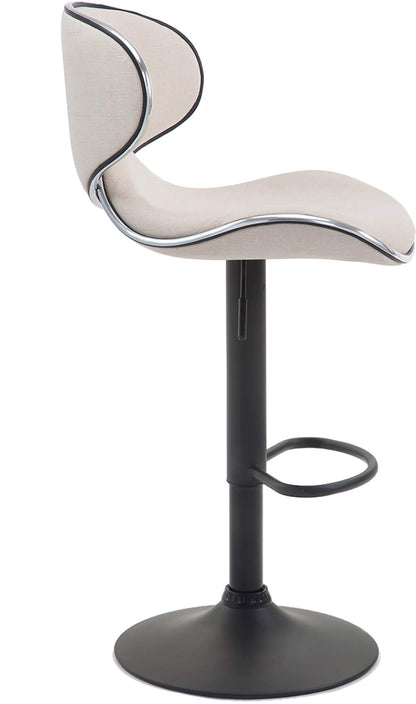 CLP Las Vegas V2 Barhocker Stoffbezug 2er Set – Creme / Schwarz