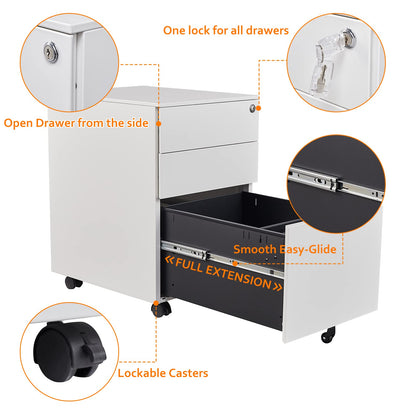 Rollcontainer Büro Aktenschrank – 3 Schubladen abschliessbar