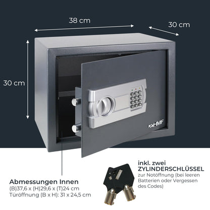 HMF Möbeltresor Elektronikschloss – 380x300x300mm