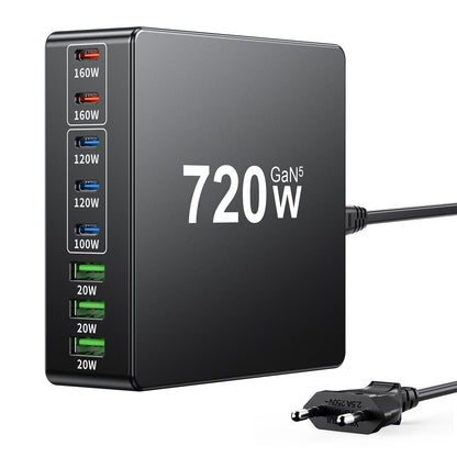 FNITAER 720W USB C Ladegerät – 8-Ports Schnellladestation
