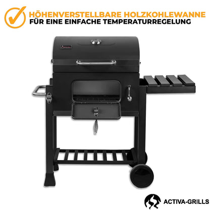 ACTIVA Angular Guss Holzkohlegrill mit Gusseisenrost