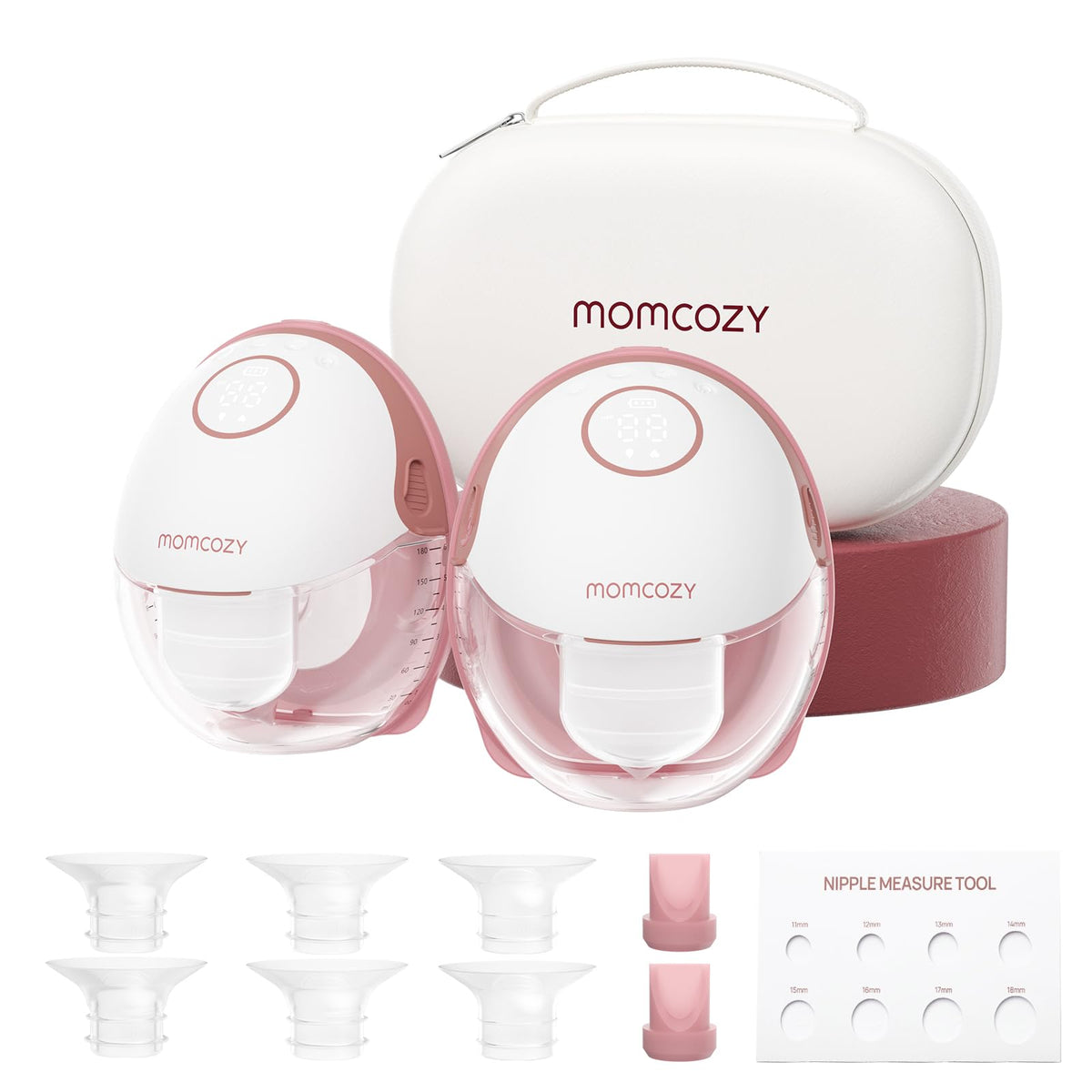 Momcozy Milchpumpe Mobile Style M6, tragbar, 24 mm, rot, 2 Stück