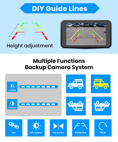 AUTO-VOX Rückfahrkamera System Kabellos 5" 1080P Dual-Channel