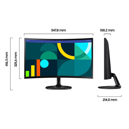 Samsung S24D364GAU Essential Curved Monitor 24 Zoll Schwarz