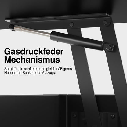 Rolanstar Kaffeetisch umwandelbar - schwarz 100x50 cm