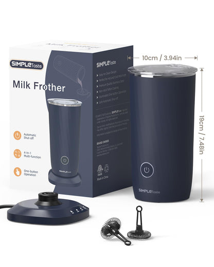 SIMPLETASTE Milchaufschäumer elektrisch 4-in-1, 500 W, Dunkelblau