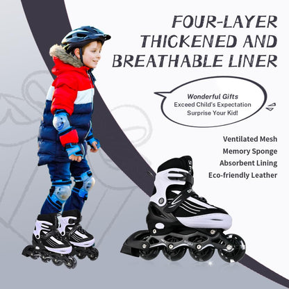 MGYZM Inline Skates Kinder grössenverstellbar mit Leuchtrollen