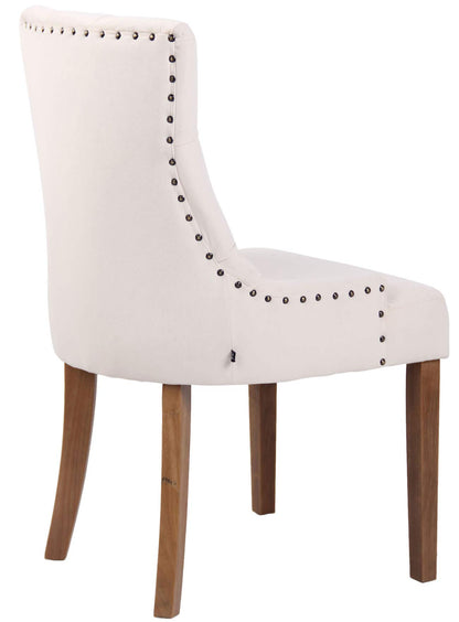 CLP Polsterstuhl Aberdeen Samt Creme – Gestell Antikhell