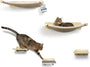 WOOWOOD Katzen Kletterwand Set mit Hängematte und Katzentreppe, Naturhell, Wandmontage