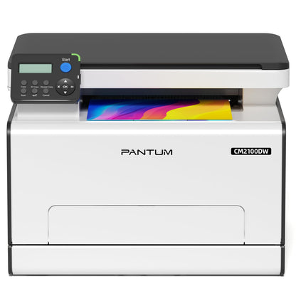 PANTUM CM2100DW Farblaser Multifunktionsdrucker WLAN. Schwarzer, kompakter Drucker. Für Farbdokumentenverarbeitung via WLAN.