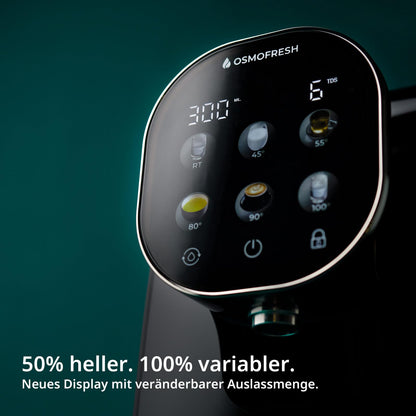 OsmoFresh Quella Pro Black Auftisch Osmoseanlage mit Heisswasser