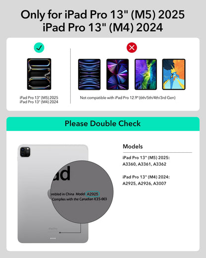 ESR Rebound 360 Tastaturhülle für iPad Pro 13 Zoll (M5/M4), Schwarz