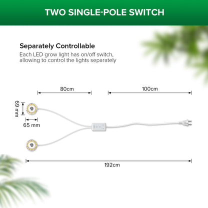 SANSI LED Pflanzenlampe 10W Vollspektrum, 2-Kopf mit Timer