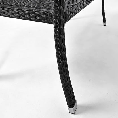 Casaria® Gartenbank Polyrattan Kunststoff Wetterfest – Schwarz