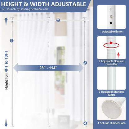 DAKEPOLE Raumteiler Paravent – B 280 x H 317 cm Weiss