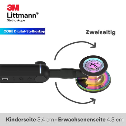 3M Littmann CORE Digital-Stethoskop 8572 - Hochglanz Regenbogen/Schwarz