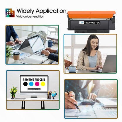 Cool Toner Toner Set kompatibel für HP 117A, 4er-Pack