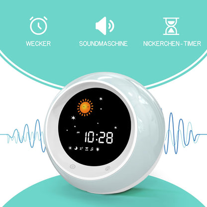 FiveHome Kinderwecker Schlaftrainer mit Nachtlicht und Soundmaschine