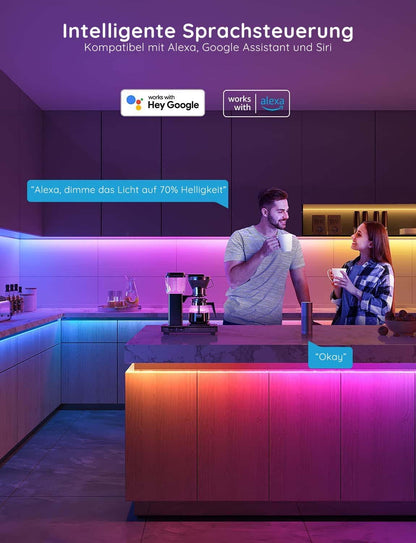 Govee LED Strip 10m, RGBIC LED Streifen mit App- und Sprachsteuerung