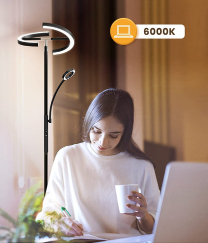 ANTENLICHT Stehlampe LED Dimmbar Schwarz - Deckenfluter Leselampe