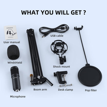 SUDOTACK USB Gaming Mikrofon Kondensator Set - PC Streaming