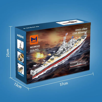 MISINI M6320 USS Missouri Klemmbausteine Schlachtschiff, 2228 Teile