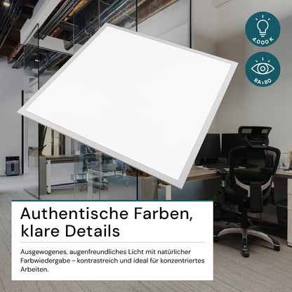 ENOVALITE LED Panel 62x62cm Deckenleuchte – 36W 4000K