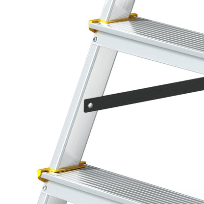 DRABEST Aluminium Mehrzweckleiter – 2x4 Stufen Beidseitig