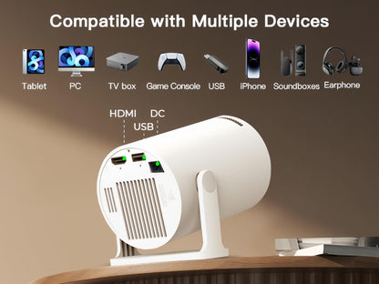 LYNCAST HY300 Pro Mini Projektor - WLAN Android 11 4K schwenkbar