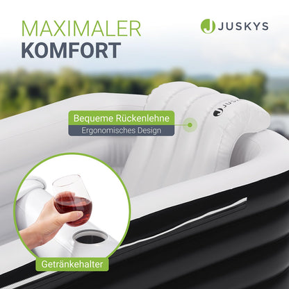 Juskys Aufblasbare Badewanne L - Outdoor Eisbad mit Rückenlehne