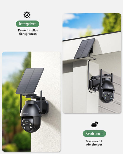 YESYAMO 2K Überwachungskamera Aussen WLAN Solar PTZ - 2er Set