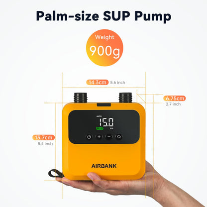 AIRBANK PULSE Pro Elektrische Mini SUP-Luftpumpe, 20 PSI, Akku