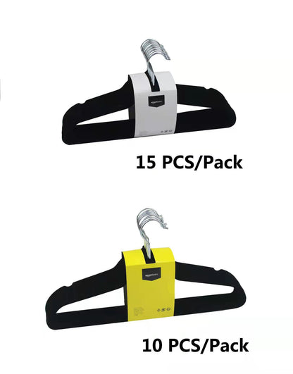 Amazon Basics Kleiderbügel schmal rutschfest, 100er-Pack, Schwarz