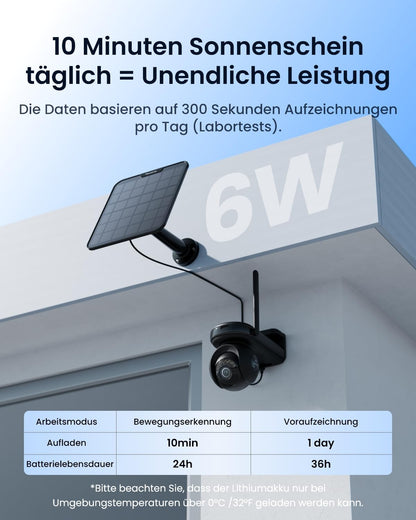 Reolink Altas PT Ultra 4K Solar Überwachungskamera mit Akku, schwarz
