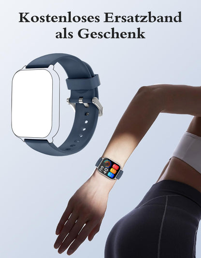 RUIMEN H1 Smartwatch mit Telefonfunktion, 1,85-Zoll-HD-Display