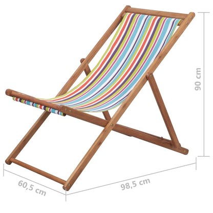 vidaXL Holz Strandliege - Mehrfarbige Sonnenliege
