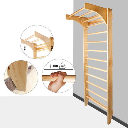 CCLIFE Sprossenwand ZERRO Holz Indoor – Turnwand Klettergerüst