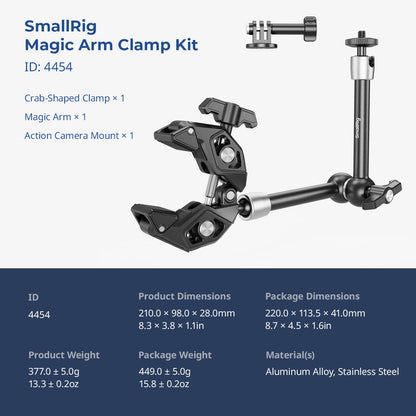 SMALLRIG Magic Arm Super Clamp 4454, Kamerahalterung mit Schwenkarm