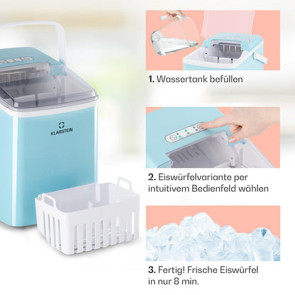 Klarstein Arctic Porter Eiswürfelbereiter - Blau, 12kg