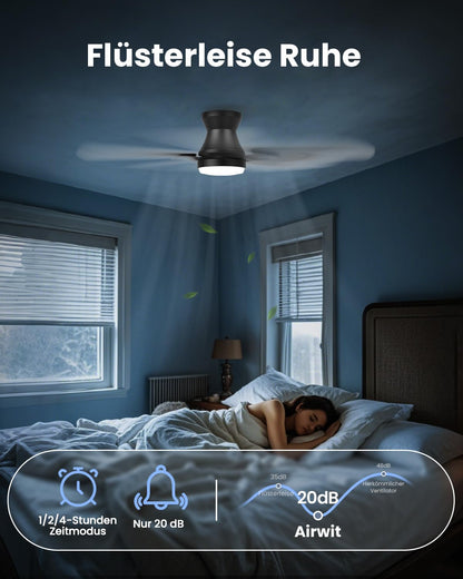 Airwit 106cm Deckenventilator mit Licht und Fernbedienung