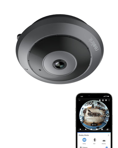 Reolink FE-W 6MP WLAN Überwachungskamera Innen mit 360° Fisheye – Rundumsicht, Montage an Decke, Wand oder Tisch