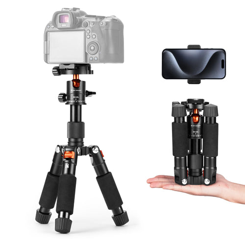 K&F CONCEPT Mini Stativ S225A1+BH-25, Tischstativ mit 360° Kugelkopf aus Aluminium