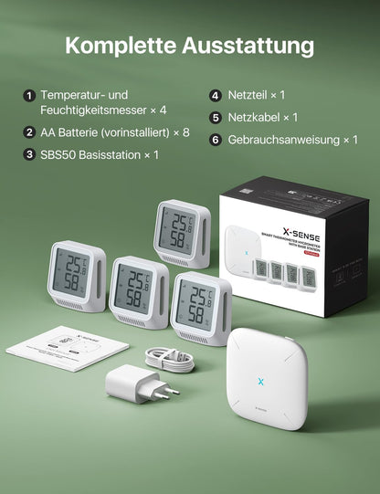X-Sense WLAN Thermo-Hygrometer STH0A41 für innen mit Basisstation