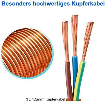 O&W Security Verlängerungskabel 30 m Schuko IP44 für Innen und Aussen