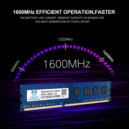 Motoeagle 16GB DDR3-1600 UDIMM Arbeitsspeicher Kit (2x 8GB) PC3-12800