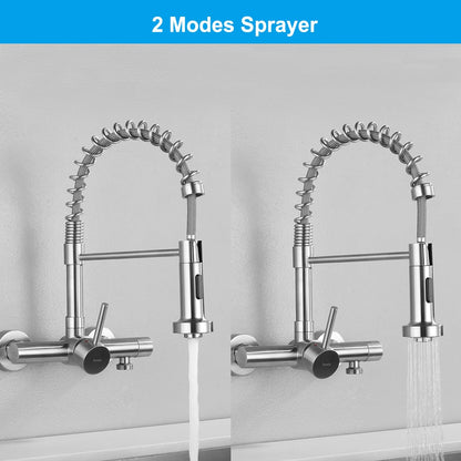 Tondiy Wandarmatur Küche Edelstahl Flexauslauf 3/4 Zoll – Matt