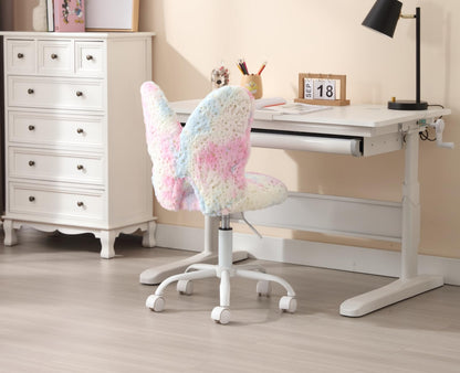 chairus Kunstfell Kinder Drehstuhl ohne Armlehne - Rosa