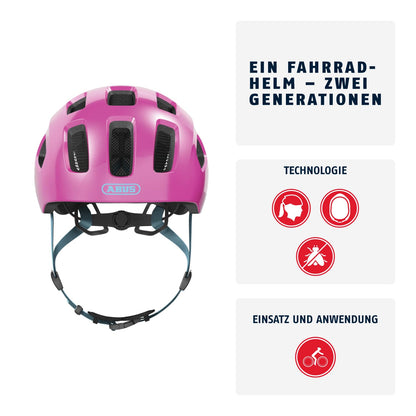 ABUS Youn-I 2.0 Velohelm Unisex, Sparkling Pink, M (52-57 cm)