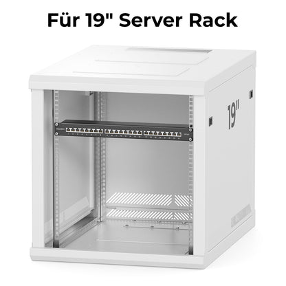 deleyCON CAT 6a Patchpanel 24 Port Desktop 19 Zoll Schwarz